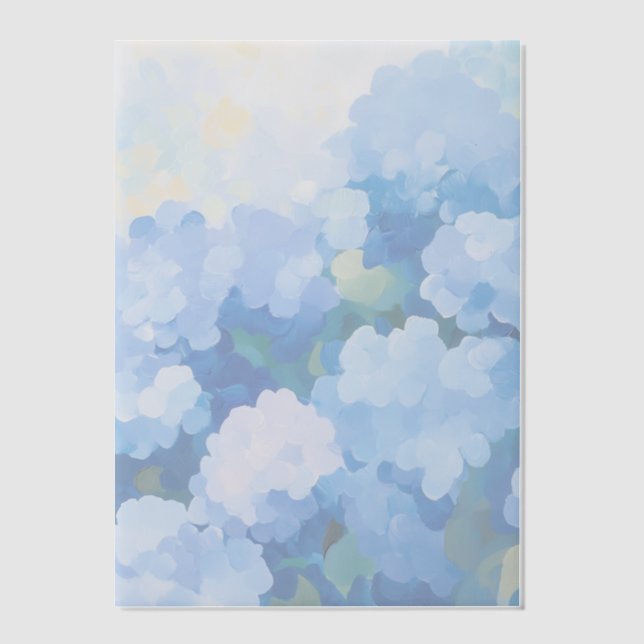 Invitations En Vélin Quelque chose de bleu Hydrangeas Peinture Mariage (Recto)