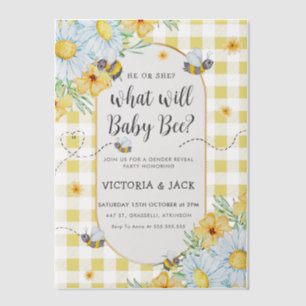 Invitations En Vélin Qu'est-ce que Baby Bee Jaune En vichy la révélatio