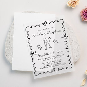 Invitations En Vélin Réception De Mariage Tiré À La Main