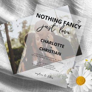 Invitations En Vélin Rien De Fancy Just Love Simple Minimaliste Script