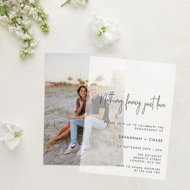 Invitations En Vélin Rien de Fantastique Juste un Amour Simple Fête de  (Créateur téléchargé)