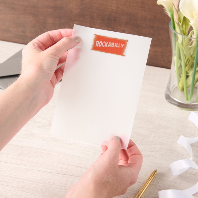 Invitations En Vélin RockaBilly déchiré des papiers de vellum blanc (Ordinateur de poche)