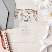 Romantique Vintage Vélo Fleurs & Oiseaux Mariage