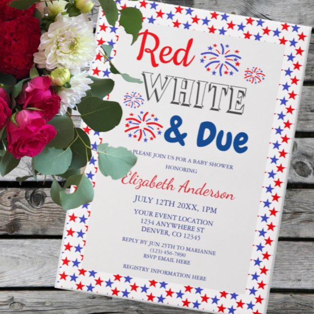 Invitations En Vélin Rouge, blanc et Baby shower dû (Créateur téléchargé)