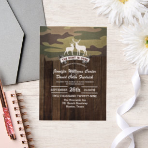 Invitations En Vélin Rustic Western La chasse est au-dessus du Mariage 