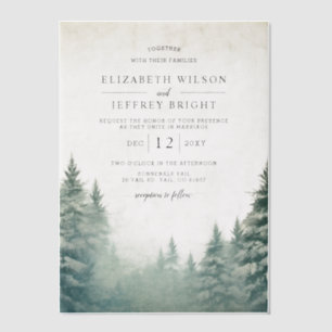 Invitations En Vélin Rustic Winter Mountains Mariage