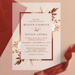 Invitations En Vélin Rustique Floral Terracotta Pampas Mariage en laito