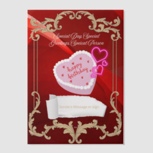 Invitations En Vélin Salutations d'anniversaire pour spécial