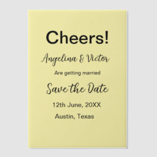 Invitations En Vélin Salutations enregistrer la date simple minimaliste