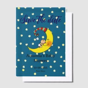 Invitations En Vélin Sauvez la date bébé sur le baby shower de la lune