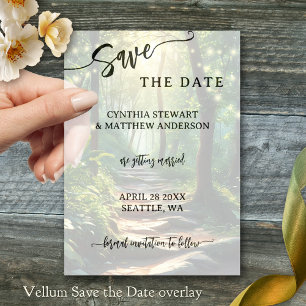 Invitations En Vélin Script Enregistrer la date