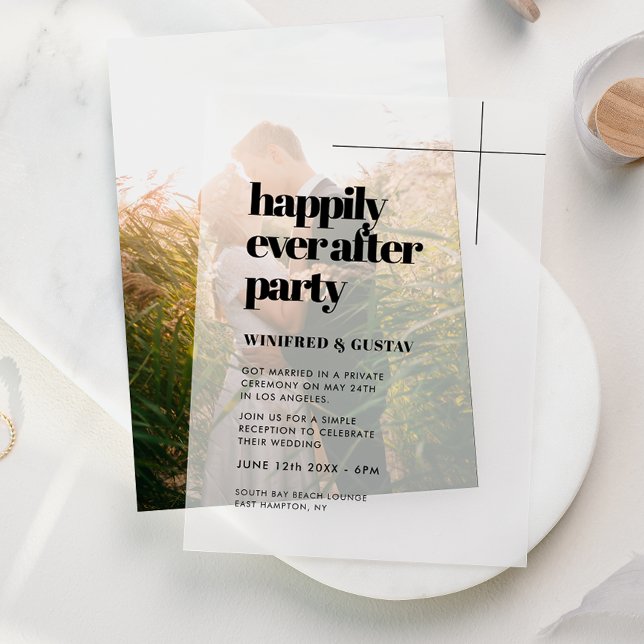 Invitations En Vélin Simple Chic Heureusement Jamais Après La Fête (Créateur téléchargé)