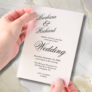 Invitations En Vélin Simple moderne minimaliste élégant Mariage de couv