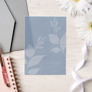 Invitations En Vélin Simple Vellum Bleu Poussiéreux avec Feuilles