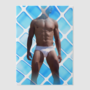 Invitations En Vélin SlipperyJoe musculaire homme six pack abs mâle bla
