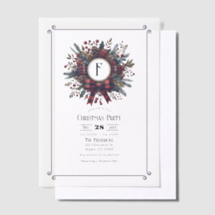 Invitations En Vélin Soirée de Noël élégante à la couronne de fer plaqu