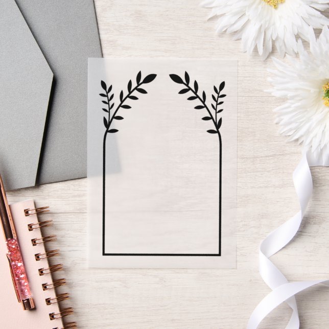 Invitations En Vélin Split Black Floral SVG Frame (Mariage)