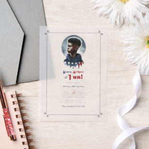 Invitations En Vélin Stars, Stripes & Fun All-American Boy Anniversaire