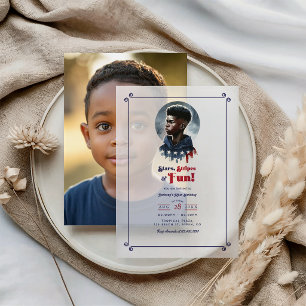 Invitations En Vélin Stars, Stripes & Fun All-American Boy Anniversaire
