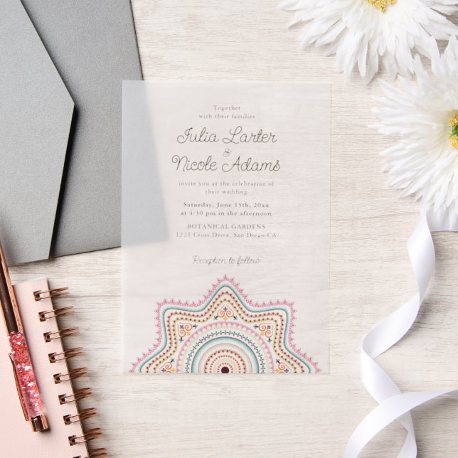 Invitations En Vélin Style Art déco classique Mandala Mariage (Mariage)