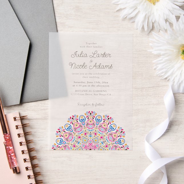 Invitations En Vélin Style Art déco classique Mandala Mariage (Mariage)