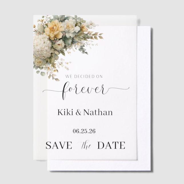 Invitations En Vélin Superposition de vélin pour la date de mariage (Compenser)