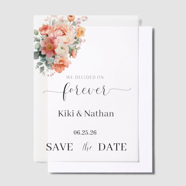 Invitations En Vélin Superposition de vélin pour la date de mariage (Compenser)
