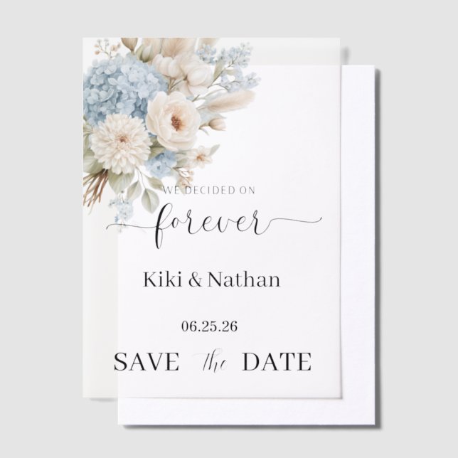 Invitations En Vélin Superposition de vélin pour la date de mariage (Compenser)