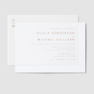 Invitations En Vélin Terracotta minimaliste typographie Monogramme Mari