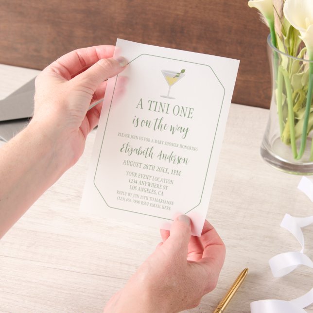 Invitations En Vélin Tini One Baby Shower (Ordinateur de poche)