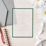 Invitations En Vélin Trisha Emerald Green Mariage moderne<br><div class="desc">Invitations de mariage modernes avec un design propre avec des polices serif et script.</div>