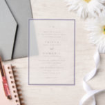 Invitations En Vélin Trisha Lilac Mariage moderne<br><div class="desc">Invitations de mariage modernes avec un design propre avec des polices serif et script.</div>