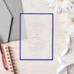 Invitations En Vélin Trisha Royal Blue Mariage moderne<br><div class="desc">Invitations de mariage modernes avec un design propre avec des polices serif et script.</div>