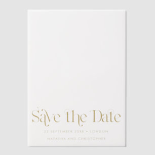 Invitations En Vélin Typographie moderne Faux Gold Mariage Enregistrer