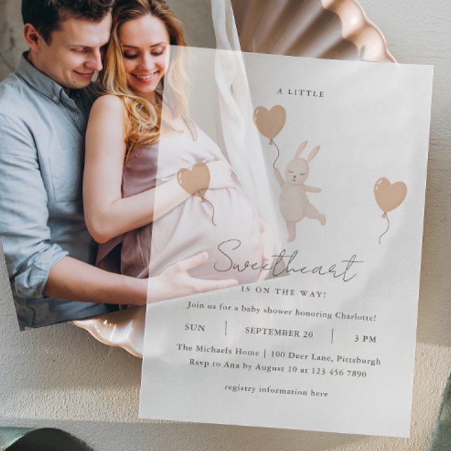 Invitations En Vélin Un petit amour est sur le Baby shower Way (Créateur téléchargé)