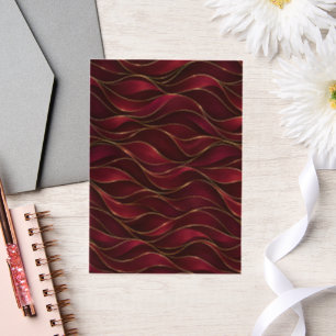 Invitations En Vélin Vagues de marbre rouge burgundy élégantes avec acc