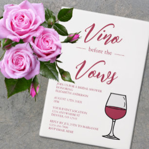 Invitations En Vélin Vino Avant La Fête des mariées Vows
