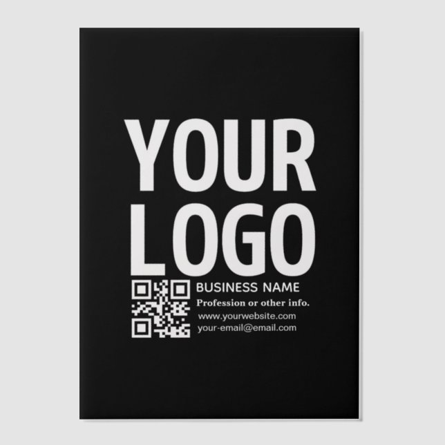 Invitations En Vélin Votre logo avec code QR et texte modifiables  (Recto)