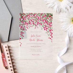 Invitations En Vélin Wedding shower forestier tropical des Bougainvilli
