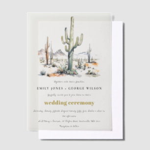 Invitations En Vélin Western Boho Cactus Mariage du paysage du désert