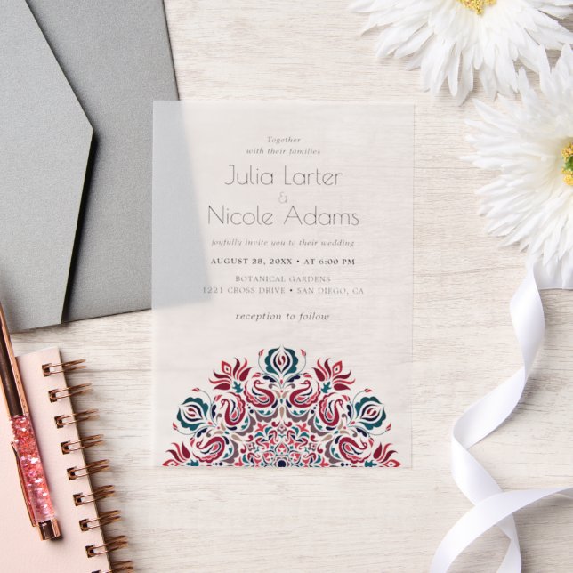 Invitations En Vélin Whispers Lake Swan Lotus Fleurs Mandala Mariage (Mariage)