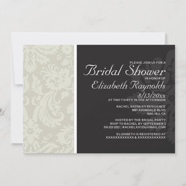 Invitations enes ivoire de Fête de la mariée de (Devant)