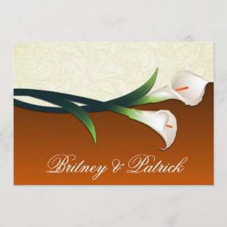 Invitations enes ivoire oranges brûlées de mariage