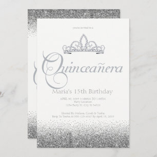 Invitations étonnantes de Quinceañera en argent
