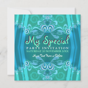 Invitations Exotic Blue Mint Girls Boudoir Party