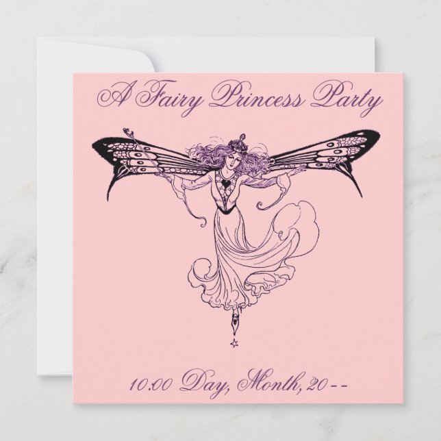 Invitations Fairy Princess Party (Devant)