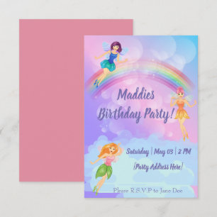 Invitations Fairy Rainbow Birthday