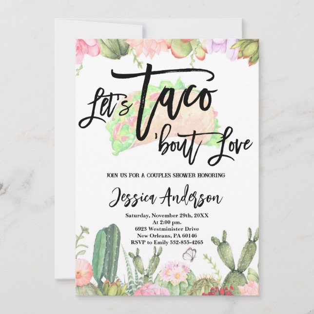 Invitations Faisons un Taco à propos de l'Amour Fi (Devant)