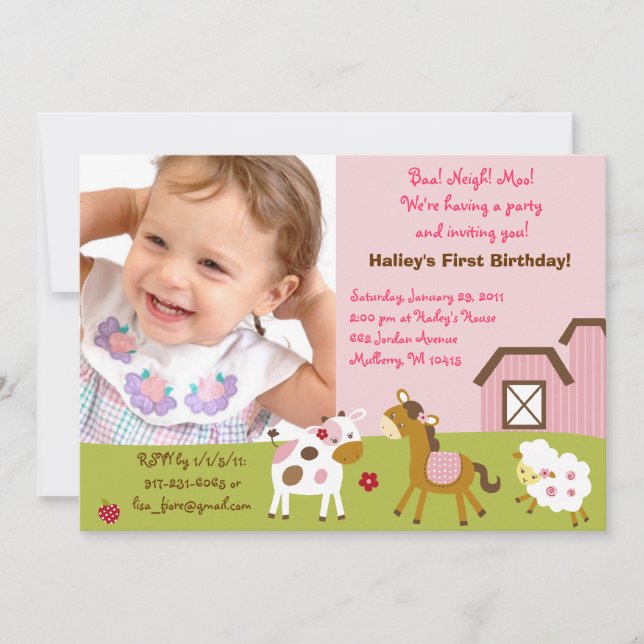 Invitations faites sur commande d'anniversaire de (Devant)