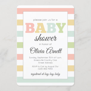 Invitations faites sur commande en pastel de baby